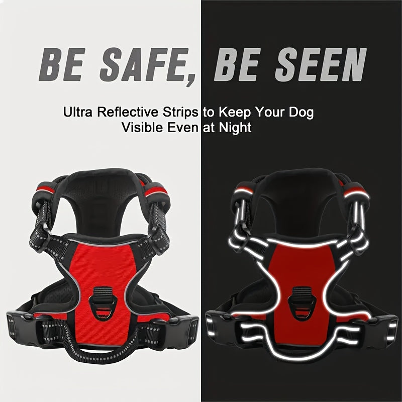 Adjustable No-Pull Dog Harness with Padded Vest and Dual Leash Clips