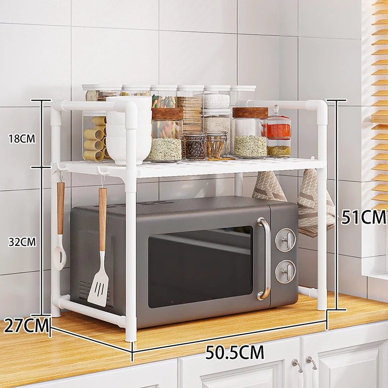 Kitchen Storage Rack Microwave Shelf Condiment Organizer
