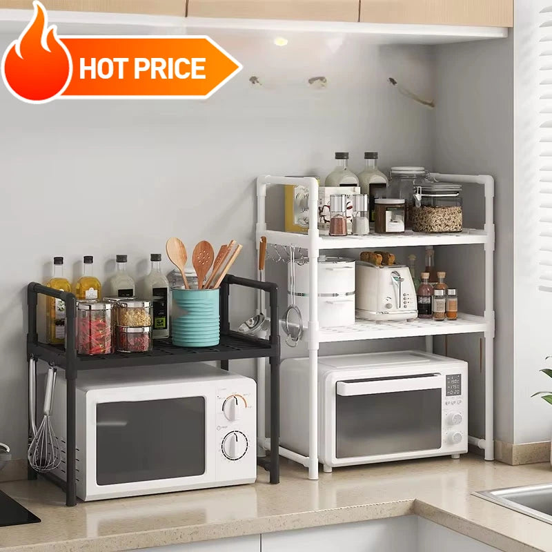Kitchen Storage Rack Microwave Shelf Condiment Organizer
