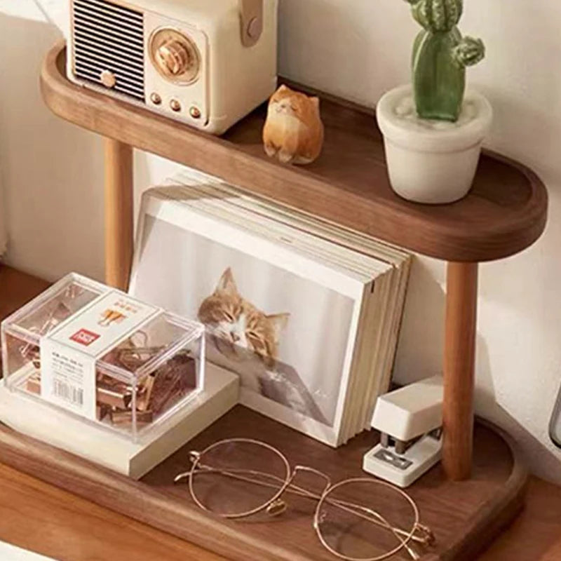 Storage Rack Wooden Storage Shelf 2-Tiers
