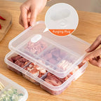 Refrigerator Storage Box 4/6 Grid Food Vegetable Fruit Storage Box Fridge Organizer Drain Basket Meat Onion Ginger Clear Crisper