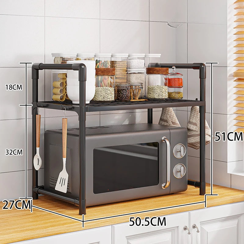 Kitchen Storage Rack Microwave Shelf Condiment Organizer
