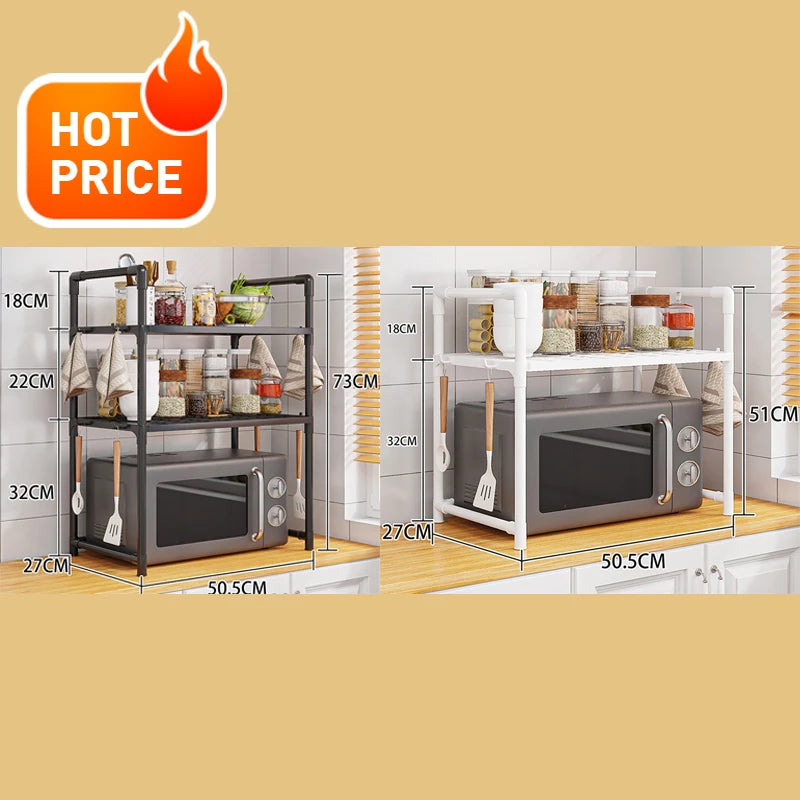 Kitchen Storage Rack Microwave Shelf Condiment Organizer
