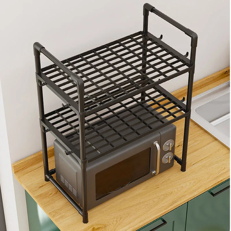 Kitchen Storage Rack Microwave Shelf Condiment Organizer