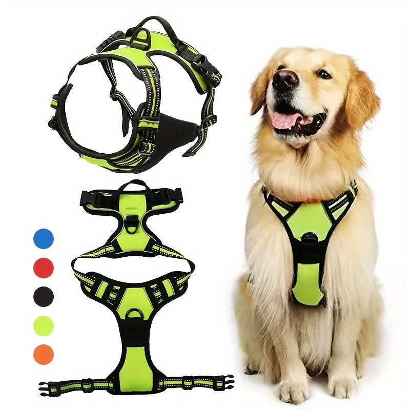 Adjustable No-Pull Dog Harness with Padded Vest and Dual Leash Clips